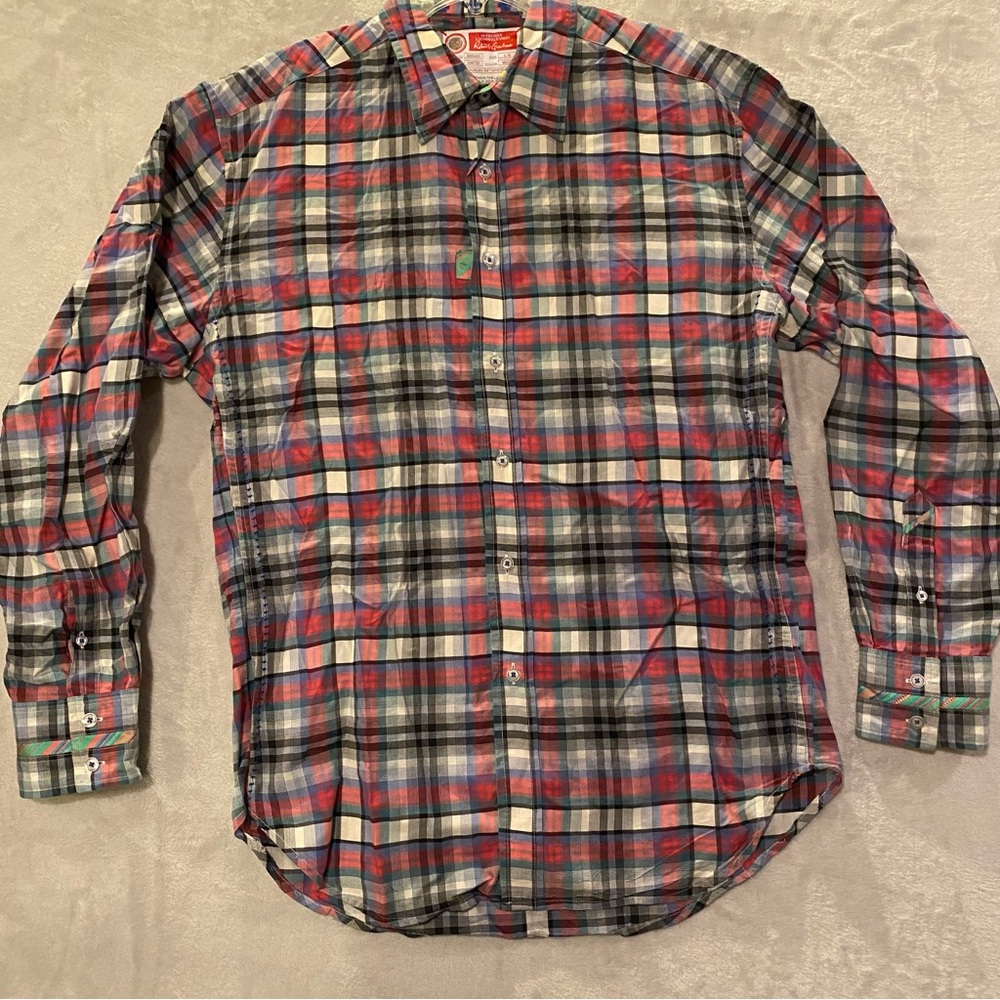 Robert Graham Shirt Men’s Large Check Freshly Laundered Long Sleeve Button Up